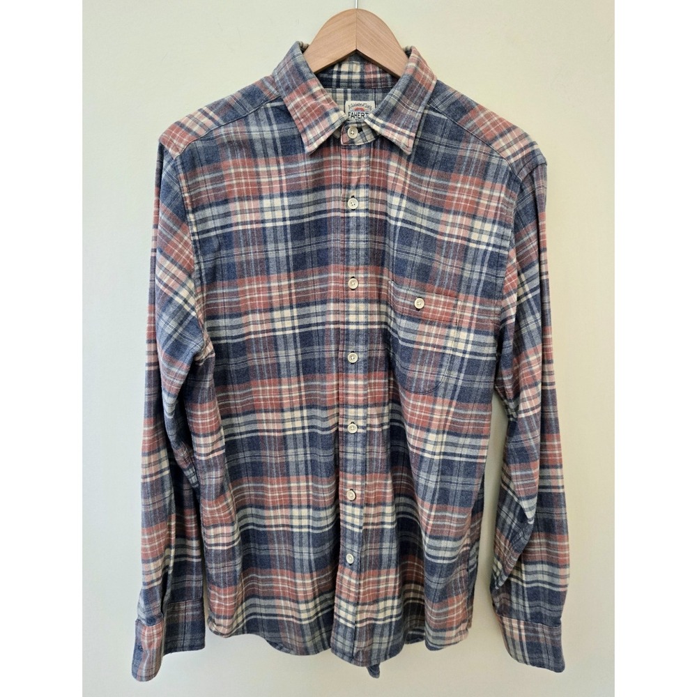 Faherty Brand Men's Large Autumn Plaid Soft Flannel Button-Down Shirt